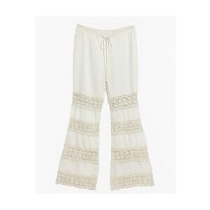 Johnny Was White 100% Linen Crochet Wide Legged Pants – XS